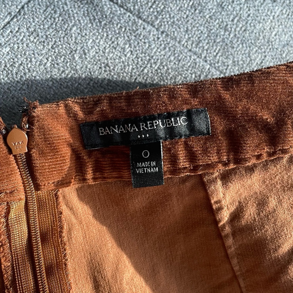 Banana Republic Corduroy Skirt Size 0 Brown - Picture 3 of 5